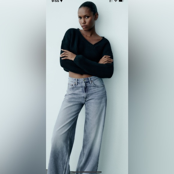 Zara jeans High waisted mid rise full length Zara blue jeans s. 42 brand new - Picture 5 of 13